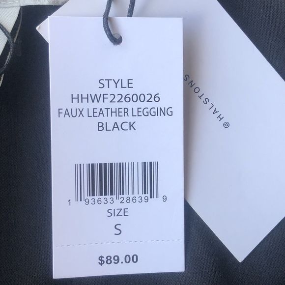 H Halston Womens Black Faux Leather Legging Pull on Ankle Zippers Size Small - Picture 5 of 12